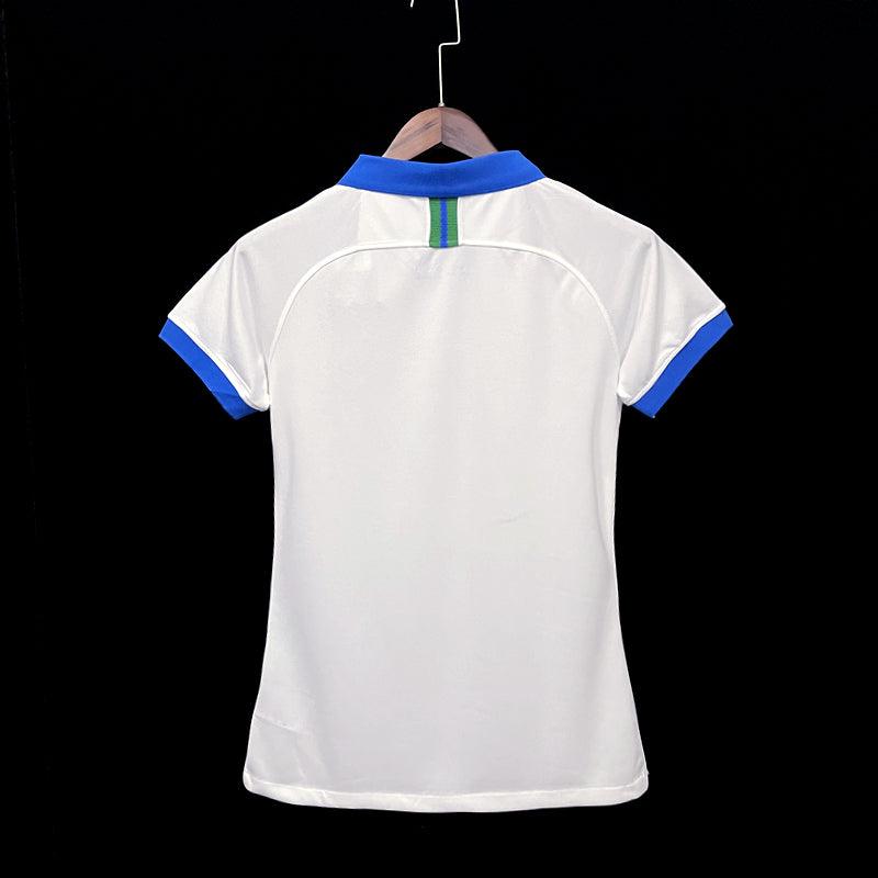 Camisa Brasil Branca Gola Away Feminino - 19/20 - Manto Mágico