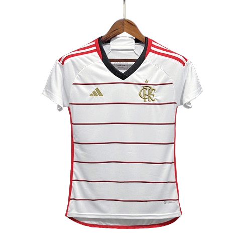 Camisa Flamengo Branca Away Feminino - 23/24 - Manto Mágico