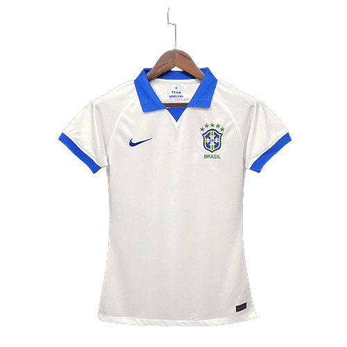 Camisa Brasil Branca Gola Away Feminino - 19/20 - Manto Mágico