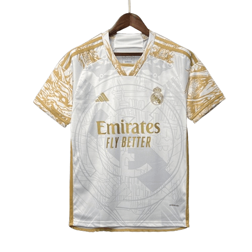 Camisa Real Madrid Dourada Edição Platina - 23/24 - Manto Mágico